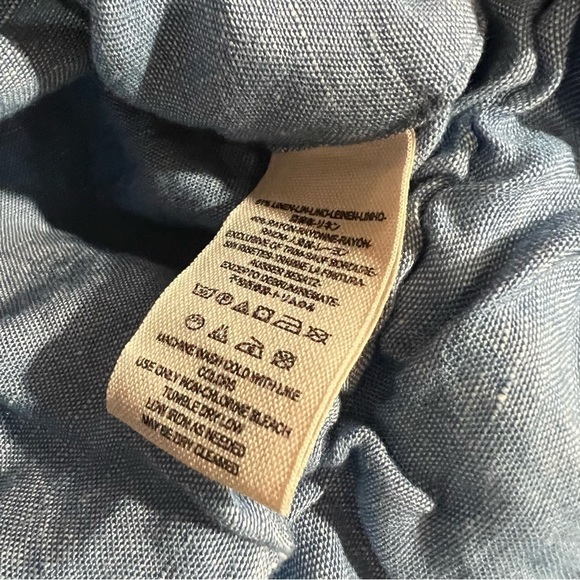 Free People In The Limelight Off The Shoulder Chambray Cropped Top Size XS - Picture 11 of 11